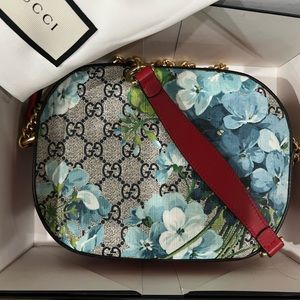 Gucci Blooms Camera Bag w/blue flowers